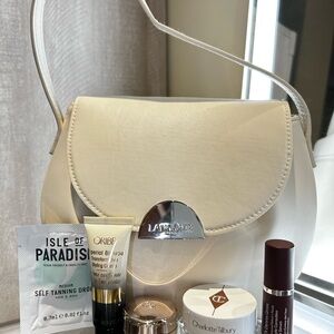 Lancôme Cream Handbag with Beauty Products